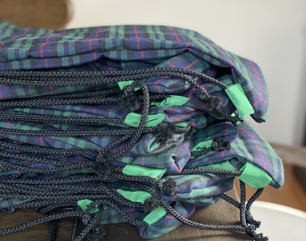 Pile of sewn backpacks